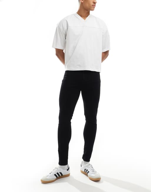 ASOS DESIGN spray on jeans with power stretch in black ASOS