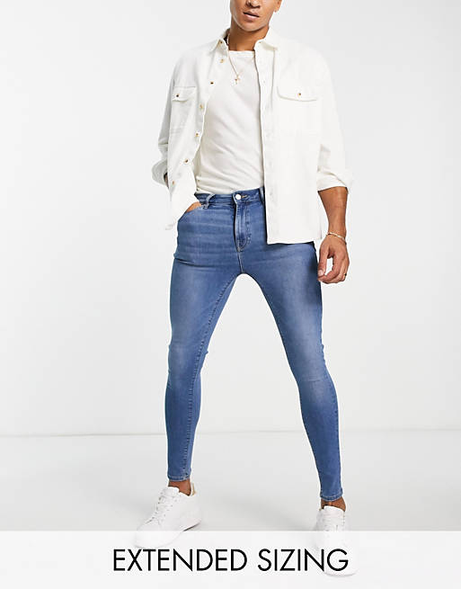 ASOS DESIGN spray-on jeans with power stretch in classic wash