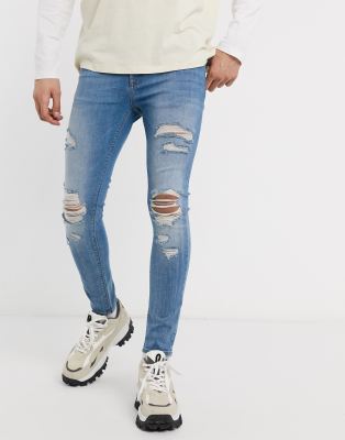 light blue spray on jeans
