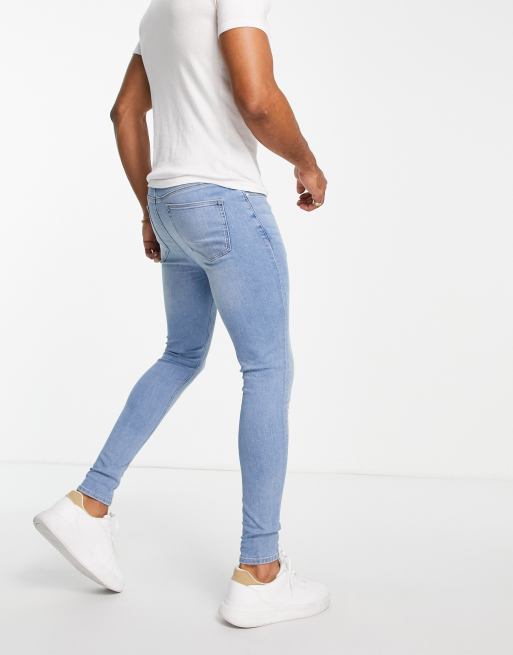 ASOS DESIGN spray on jeans with power stretch in light wash