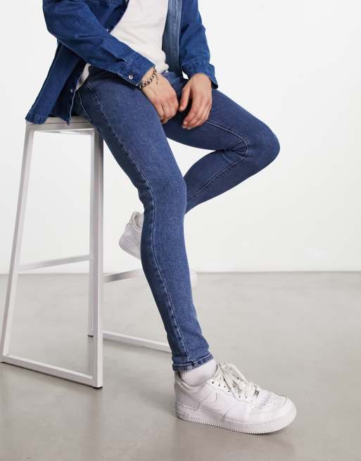 Denim Sneakers in Mid Blue - Men