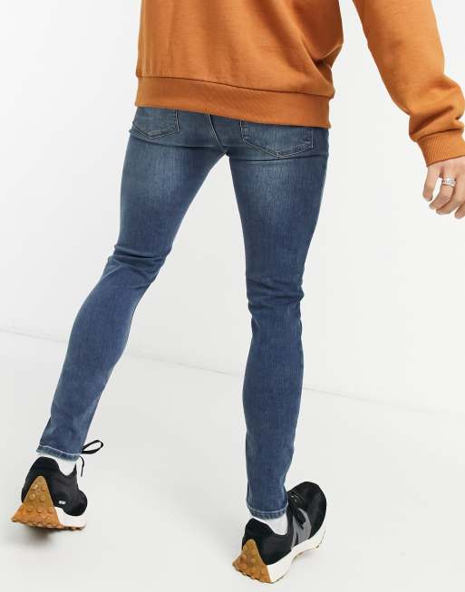 ASOS DESIGN spray-on jeans with power stretch in vintage dark wash, 2 of 4