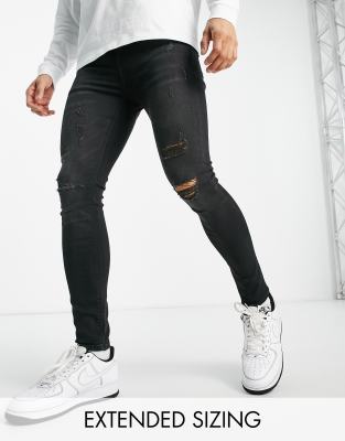 mens skinny destroyed jeans