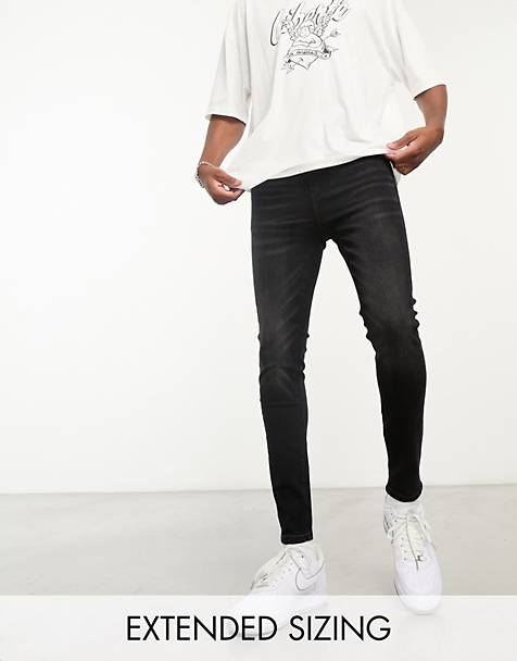 ASOS DESIGN spray on jeans with power stretch in washed black