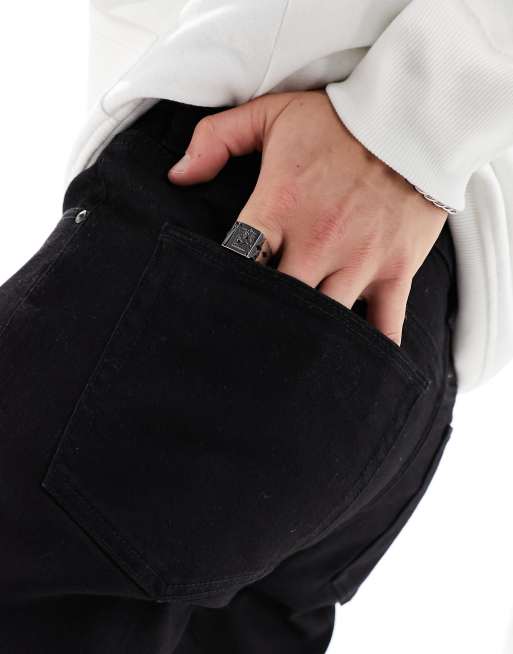 ASOS DESIGN spray on jeans with powerstretch in black, 5 of 5