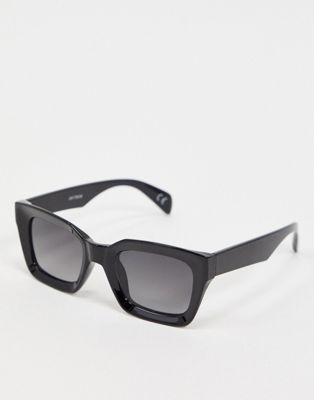 ASOS DESIGN square bevel sunglasses in black | ASOS