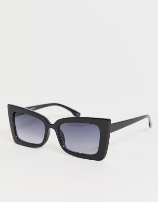 Asos Design Square Cat Eye Sunglasses In Black Asos 