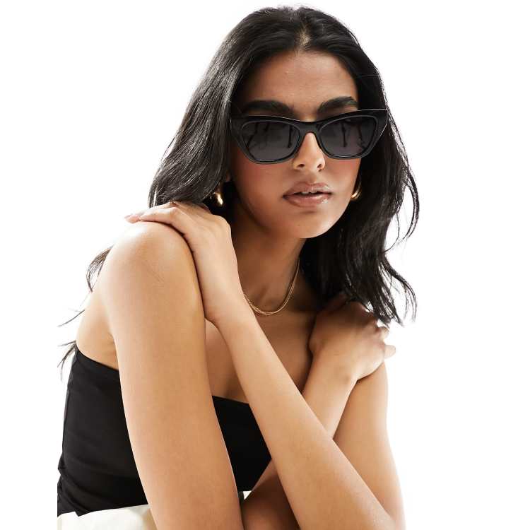 Black square hotsell cat eye sunglasses