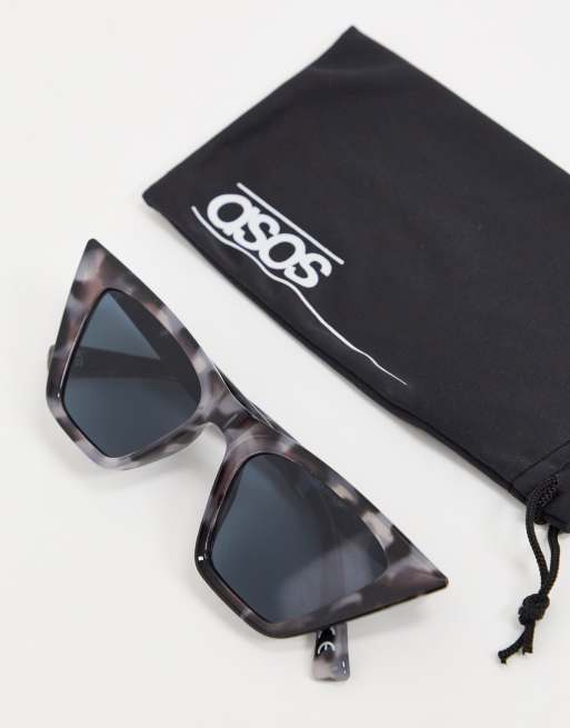 ASOS DESIGN frame angled square cat eye sunglasses with ombre lens