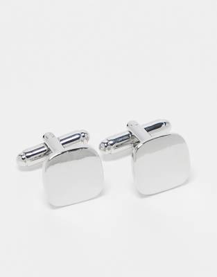 Asos Design Square Cufflinks In Silver Tone