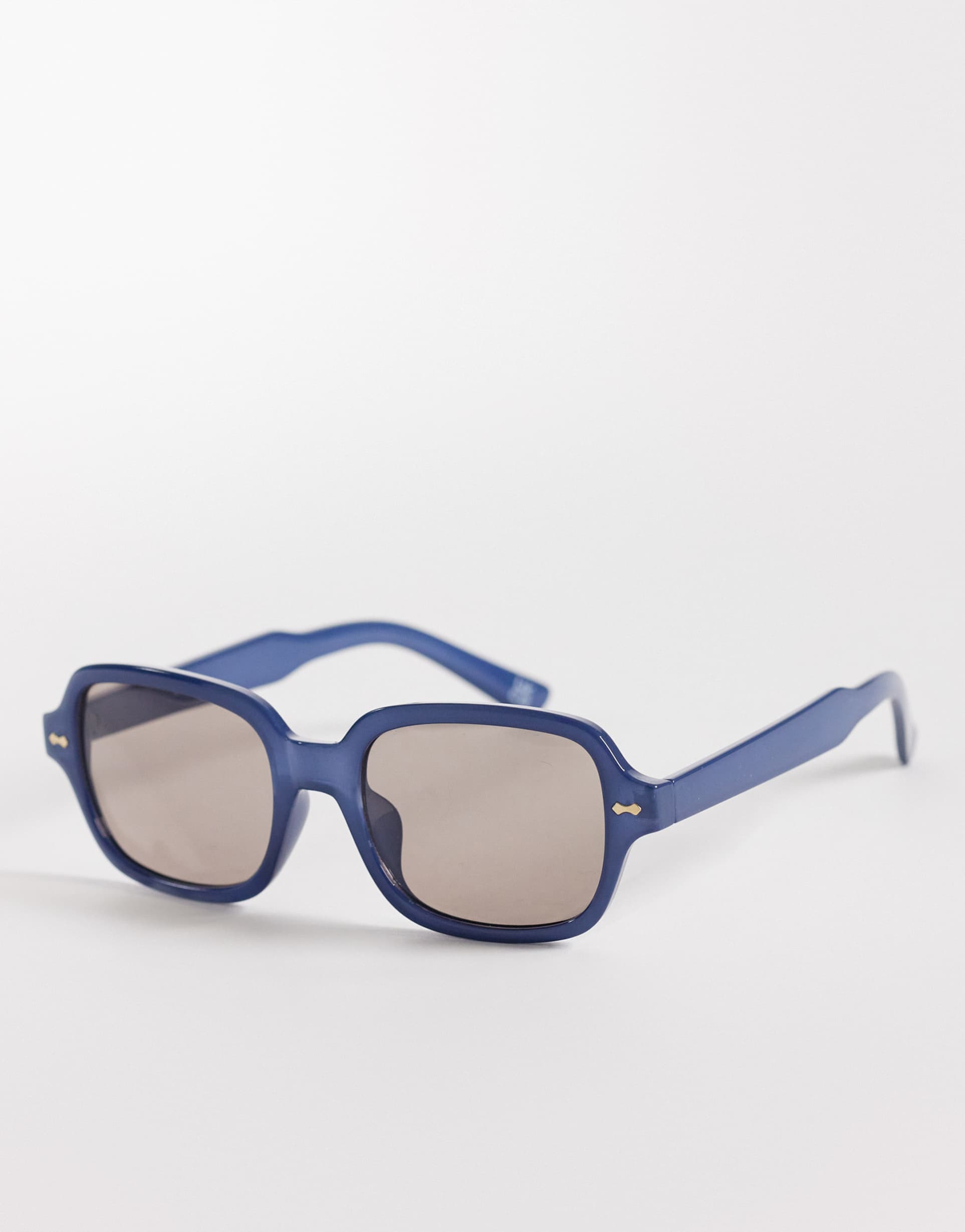 asos design square frame sunglasses in blue