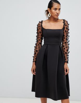 asos black prom dress