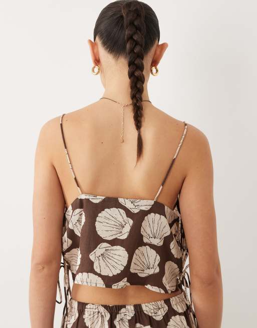 ASOS DESIGN square neck beach top in shell print, 4 of 4