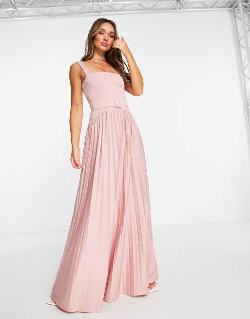 Asos pink hotsell pleated dress