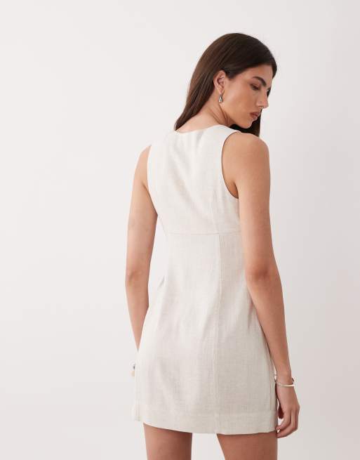 ASOS DESIGN square neck bodycon mini sundress in oat , 4 of 4