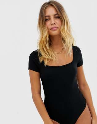 The Kari Square Neck Short Sleeve Bodysuit