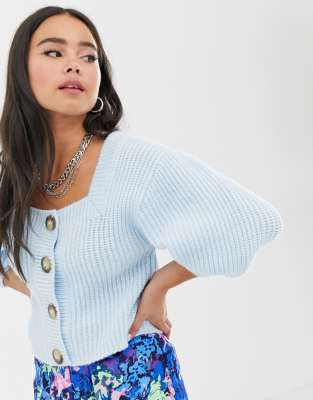 square neck cardigan