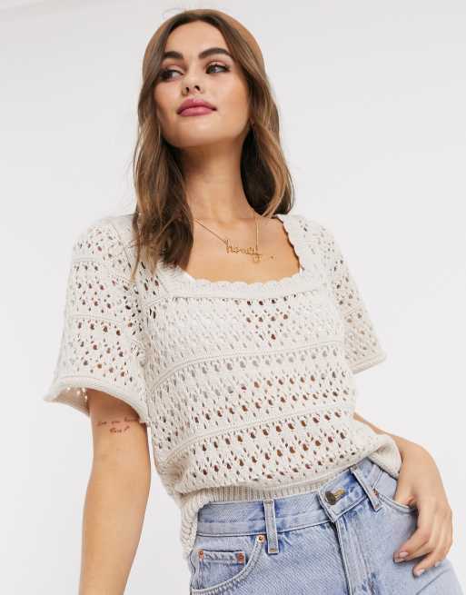 square neck crochet top |