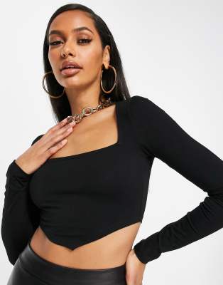 asos black crop top