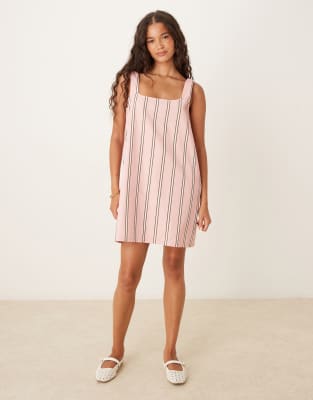 Asos Design Square Neck Denim Mini Dress
