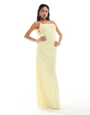 Shop ASOS DESIGN square neck fishtail maxi dress with back ruffle detail Online – Trendy & Affordable Fashion