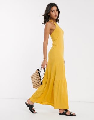 asos mustard dress