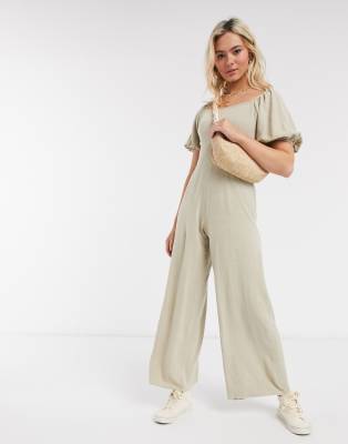 cream linen jumpsuit