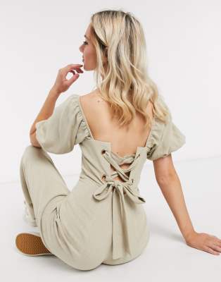 asos cream jumpsuit