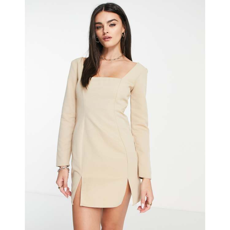 Long sleeve taupe clearance dress