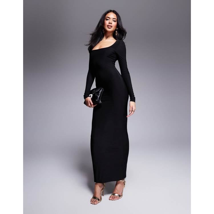 Asos black hotsell dress long sleeve