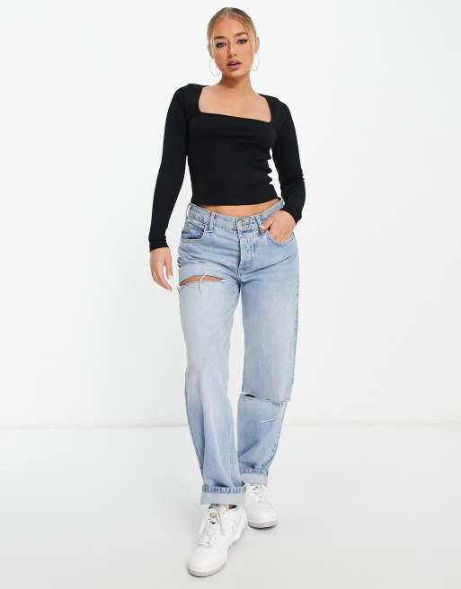 Square neck best sale top asos