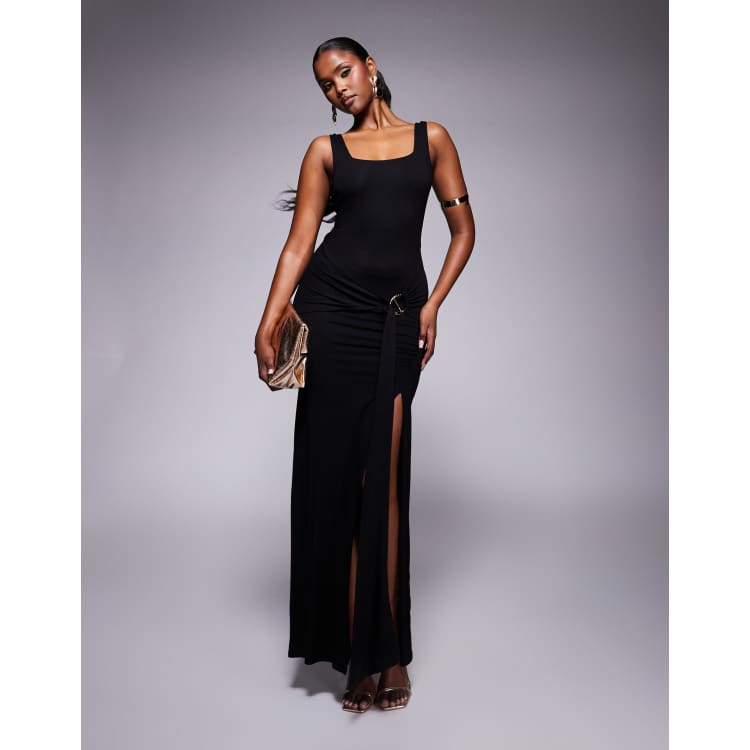 cowl neck off shoulder dress Off Shoulder Cowl Neckline Satin Gown