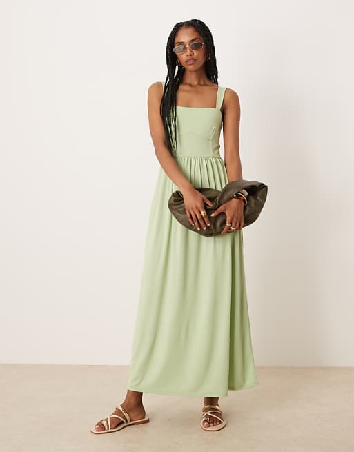 midi square neckline dress Satin Wedding With Vlada Midi 18 US (50 EU) / Ivory You are one classy gal in our simple but oh so chic Georgia dress AE Babydoll Square Neck Cutout