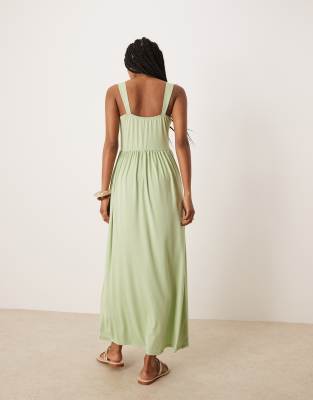 Asos Design Square Neck Midi Dress