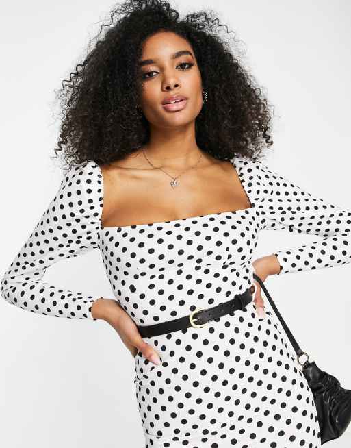 Polka square dress sale