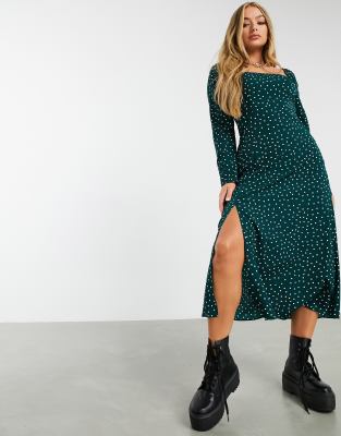 green dress with white spots