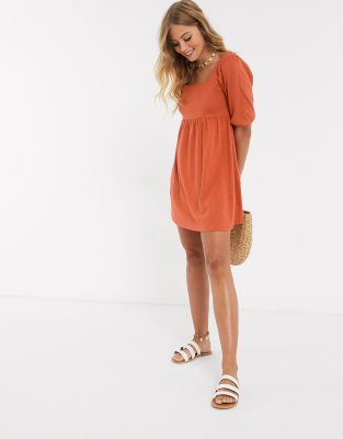 rust smock dress