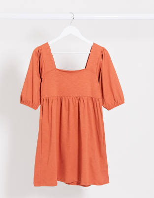 rust smock dress