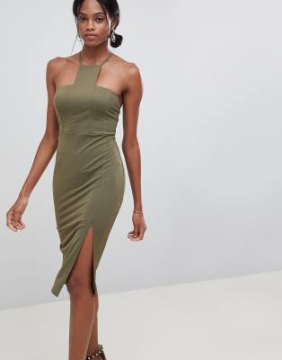 asos square neck midi dress