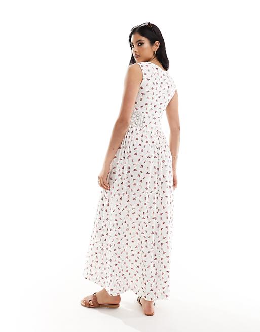 ASOS DESIGN square neck ruched bust maxi dress with lace ASOS DESIGN square neck ruched bust maxi dress with lace