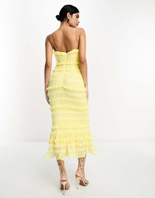 Yellow lace dress store asos