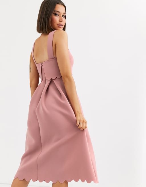 Asos design crop top midi prom dress with outlet twist detail