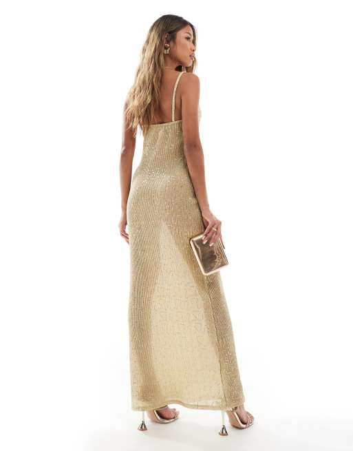 Asos gold sequin dress hotsell