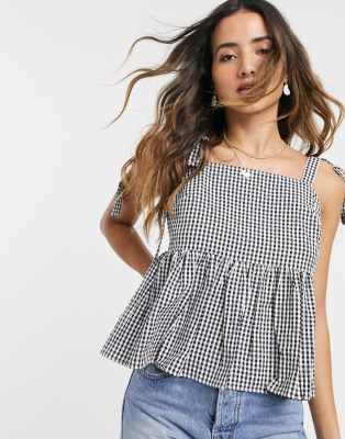 tie strap smocked top