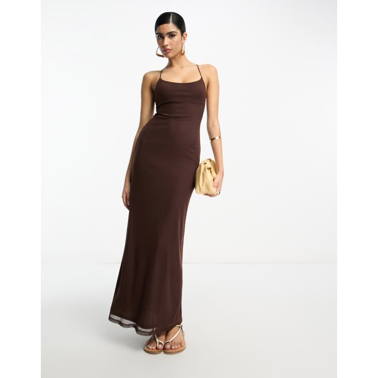 Asos brown cheap dress