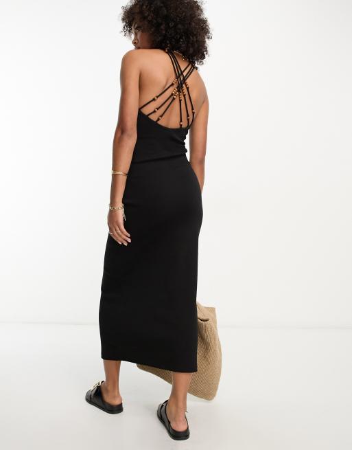 Asos black cheap strappy dress