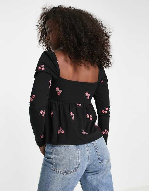 Asos embroidered hot sale top