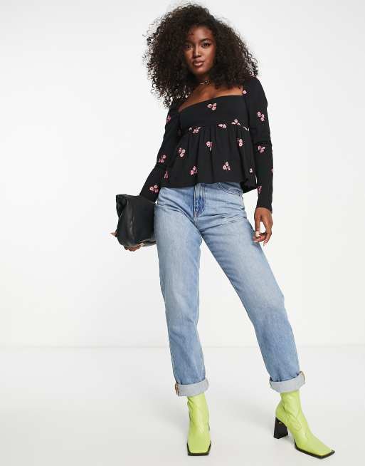 Embroidered store top asos