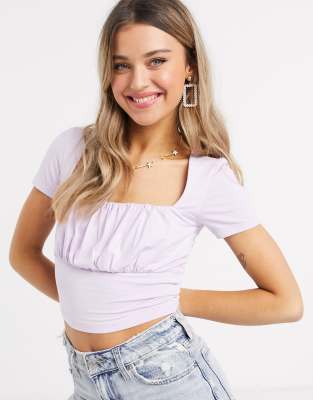 lilac ruched top