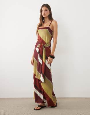 Женское макси-платье ASOS Design с квадратным вырезом, в полоску